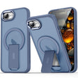 For iPhone 16e Acrylic Hybrid TPU MagSafe Holder Phone Case(Dark Blue) - iPhone 16e Cases by PMC TechLife | Online Shopping South Africa | PMC TechLife | Buy Now Pay Later Mobicred