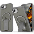 For iPhone 16e Acrylic Hybrid TPU MagSafe Holder Phone Case(Titanium Grey) - iPhone 16e Cases by PMC TechLife | Online Shopping South Africa | PMC TechLife | Buy Now Pay Later Mobicred