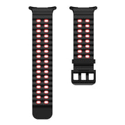For Samsung Galaxy Watch Ultra 47mm / Ultra 2025 Kalebol Ocean Two-tone Silicone Strap(Black Red)
