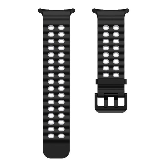 For Samsung Galaxy Watch Ultra 47mm / Ultra 2025 Kalebol Ocean Two-tone Silicone Strap(Black Grey)