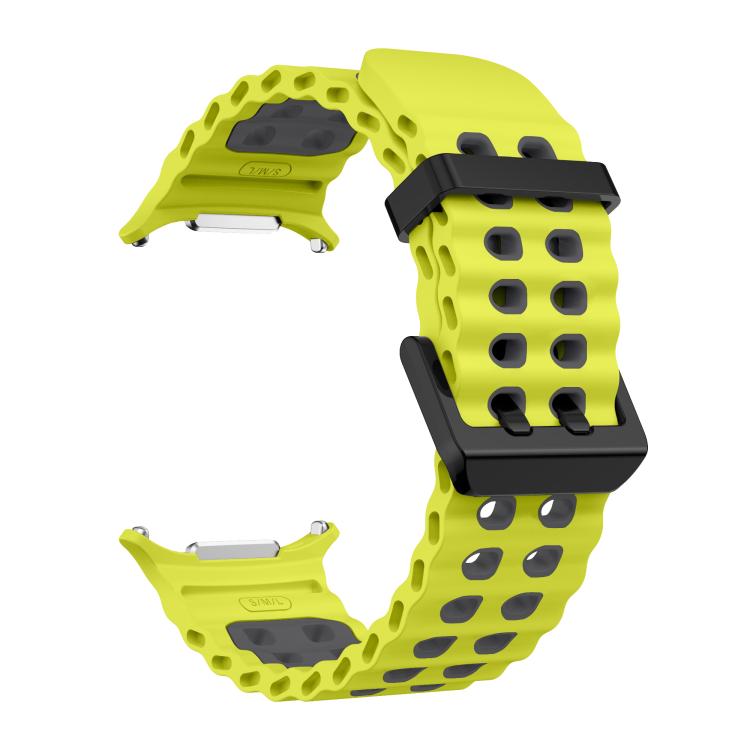 For Samsung Galaxy Watch Ultra 47mm / Ultra 2025 Kalebol Ocean Two-tone Silicone Strap(Lime Grey)