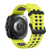 For Samsung Galaxy Watch Ultra 47mm / Ultra 2025 Kalebol Ocean Two-tone Silicone Strap(Lime Grey)