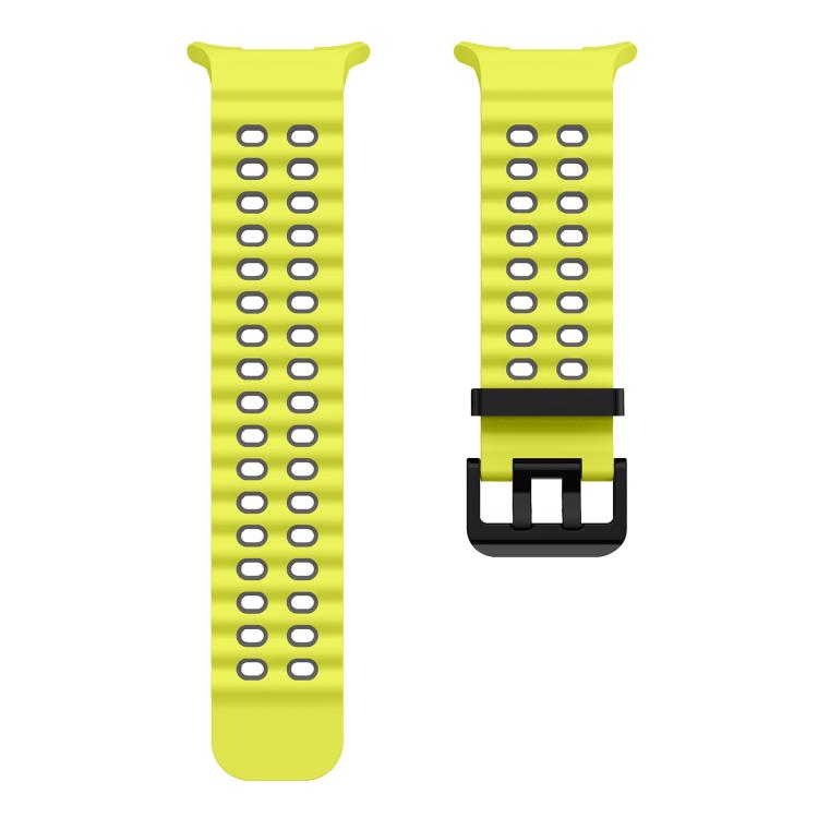 For Samsung Galaxy Watch Ultra 47mm / Ultra 2025 Kalebol Ocean Two-tone Silicone Strap(Lime Grey)