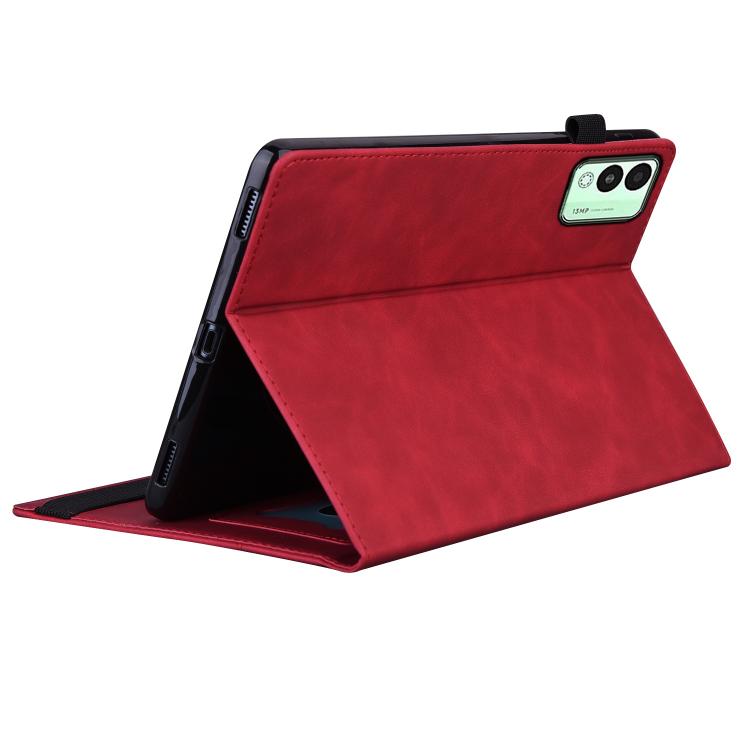 For Tecno Megapad 11 2024 Splicing Shockproof Leather Tablet Case(Red)