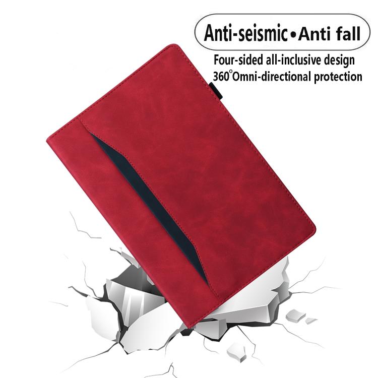 For Tecno Megapad 11 2024 Splicing Shockproof Leather Tablet Case(Red)