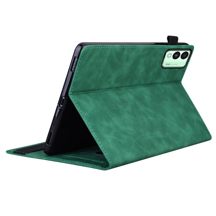 For Tecno Megapad 11 2024 Splicing Shockproof Leather Tablet Case(Green)