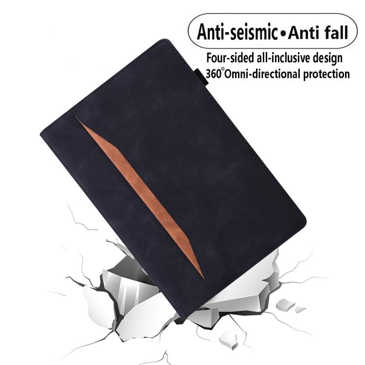 For Tecno Megapad 11 2024 Splicing Shockproof Leather Tablet Case(Black)