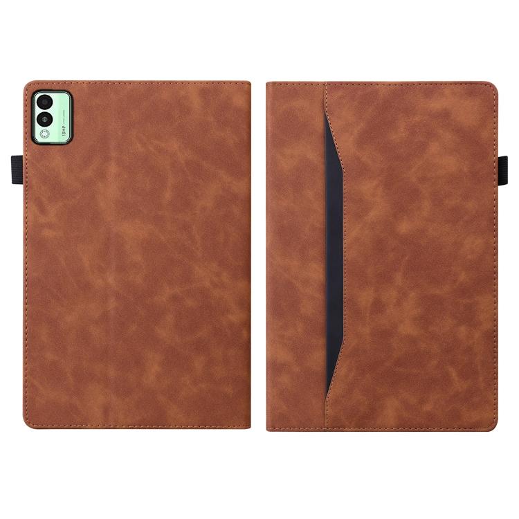 For Tecno Megapad 11 2024 Splicing Shockproof Leather Tablet Case(Brown)