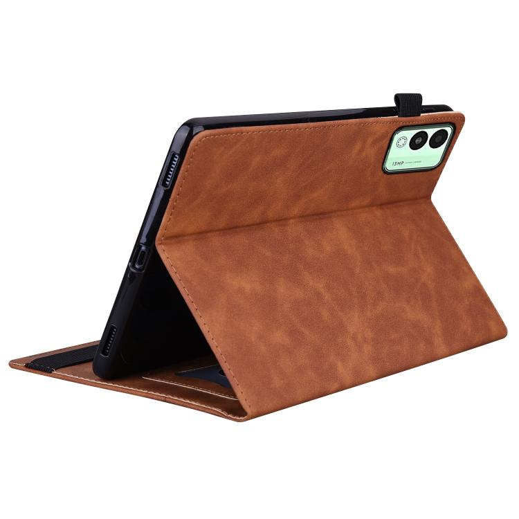 For Tecno Megapad 11 2024 Splicing Shockproof Leather Tablet Case(Brown)