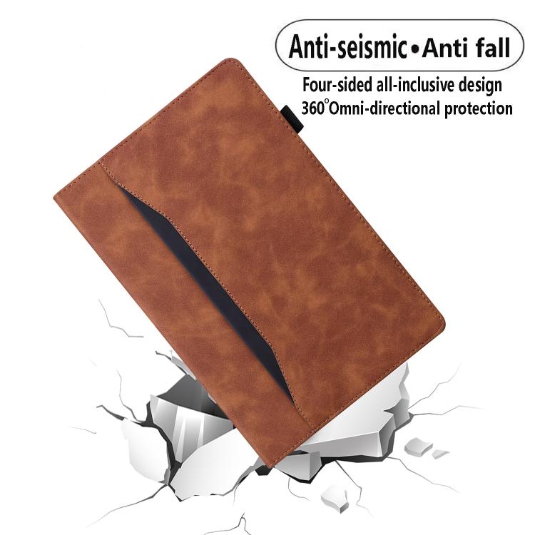 For Tecno Megapad 11 2024 Splicing Shockproof Leather Tablet Case(Brown)