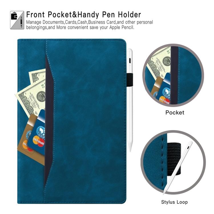 For Tecno Megapad 11 2024 Splicing Shockproof Leather Tablet Case(Blue)