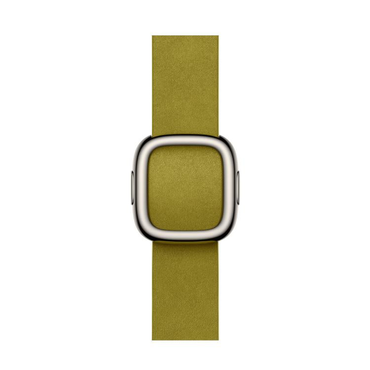 For Apple Watch 46mm / 49mm / 45mm / 44mm Modern Style Leather Watch Band(Yellow)