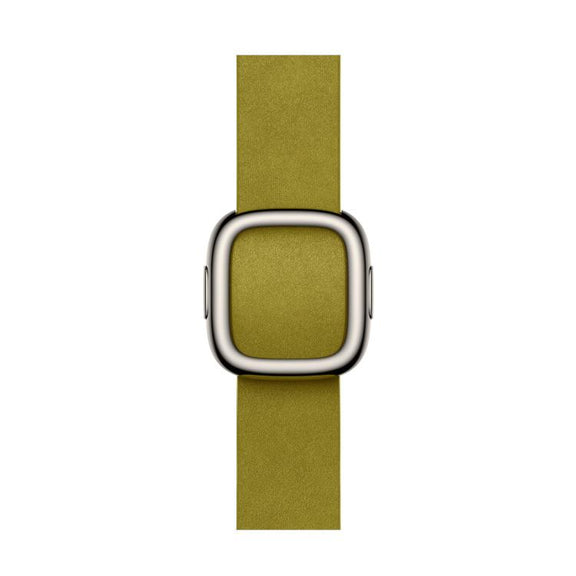 For Apple Watch 46mm / 49mm / 45mm / 44mm Modern Style Leather Watch Band(Yellow)