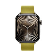 For Apple Watch 46mm / 49mm / 45mm / 44mm Modern Style Leather Watch Band(Yellow)