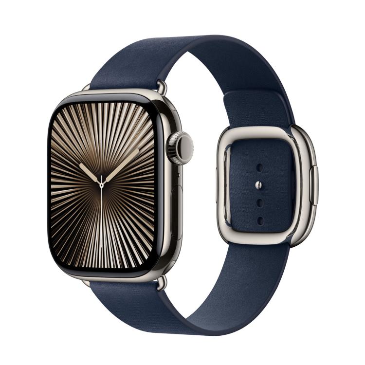 For Apple Watch 42mm / 41mm / 40mm / 38mm Modern Style Leather Watch Band(Dark Blue)