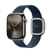 For Apple Watch 42mm / 41mm / 40mm / 38mm Modern Style Leather Watch Band(Dark Blue)