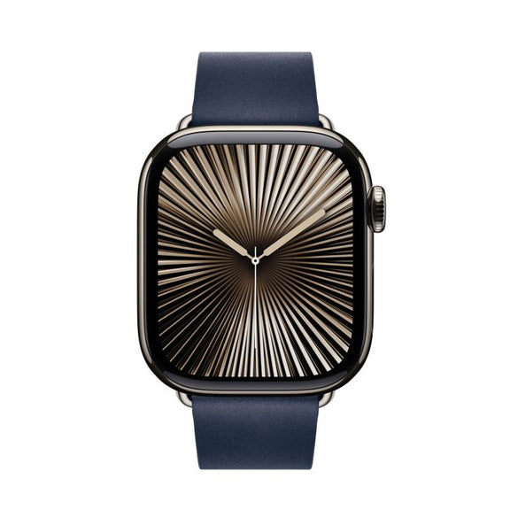 For Apple Watch 42mm / 41mm / 40mm / 38mm Modern Style Leather Watch Band(Dark Blue)