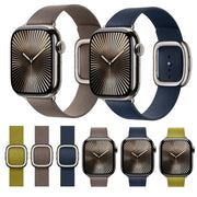 For Apple Watch 42mm / 41mm / 40mm / 38mm Modern Style Leather Watch Band(Dark Blue)