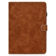 For iPad Air 2022 / 2020 10.9 Cowhide Texture Horizontal Flip Leather Case with Holder & Card Slots & Sleep / Wake-up Function(Brown)