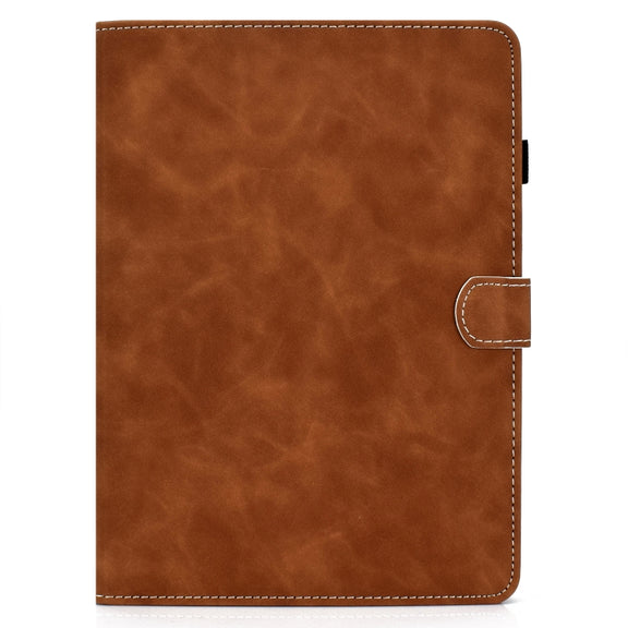 For iPad Air 2022 / 2020 10.9 Cowhide Texture Horizontal Flip Leather Case with Holder & Card Slots & Sleep / Wake-up Function(Brown)