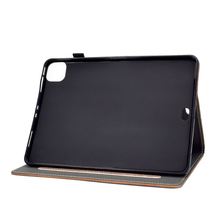 For iPad Air 2022 / 2020 10.9 Cowhide Texture Horizontal Flip Leather Case with Holder & Card Slots & Sleep / Wake-up Function(Brown)