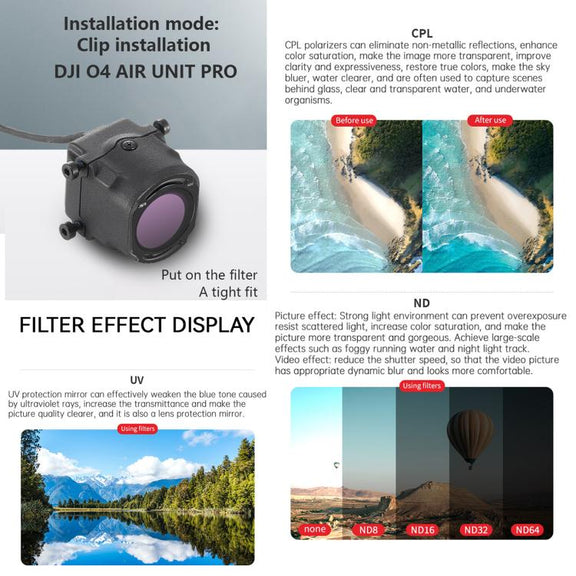 For DJI O4 Air Unit Pro / Avata 2 JSR YB Series Camera Lens Filter, Filter:ND16