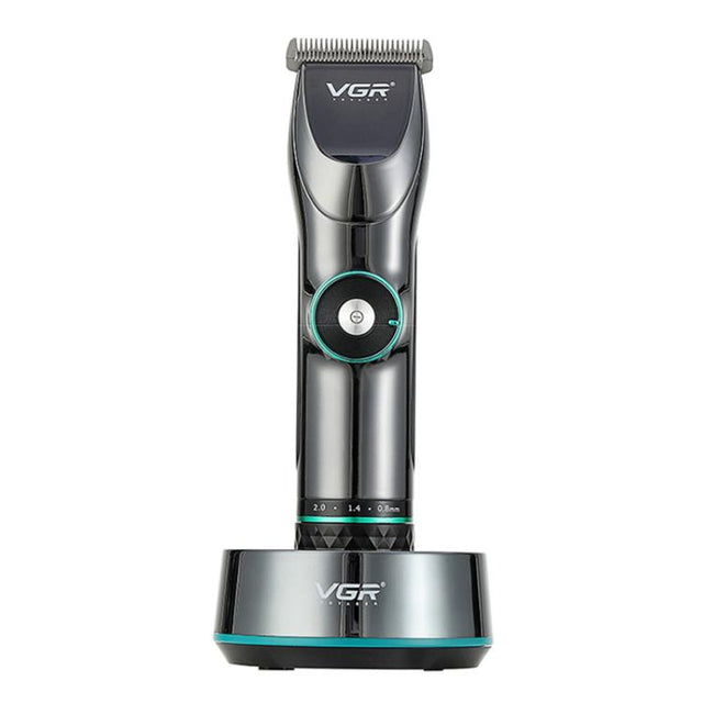 VGR V-256 5-gear Fine-tuning Digital Display USB Hair Clipper with Holder(Black)