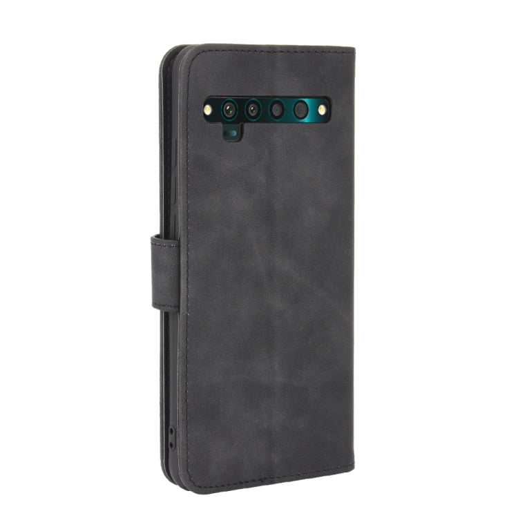 For TCL 10 Pro Solid Color Skin Feel Magnetic Buckle Horizontal Flip Calf Texture PU Leather Case with Holder & Card Slots & Wallet(Black)