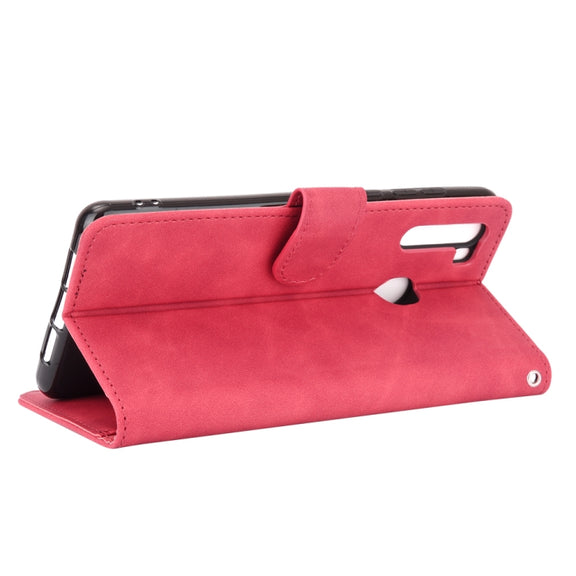 For Blackview A80 Pro Solid Color Skin Feel Magnetic Buckle Horizontal Flip Calf Texture PU Leather Case with Holder & Card Slots & Wallet(Rose Red)