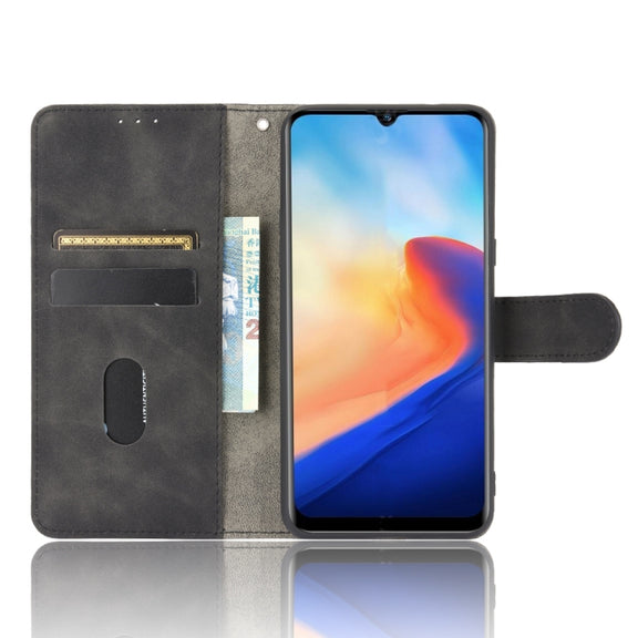 For Blackview A80 Solid Color Skin Feel Magnetic Buckle Horizontal Flip Calf Texture PU Leather Case with Holder & Card Slots & Wallet(Black)