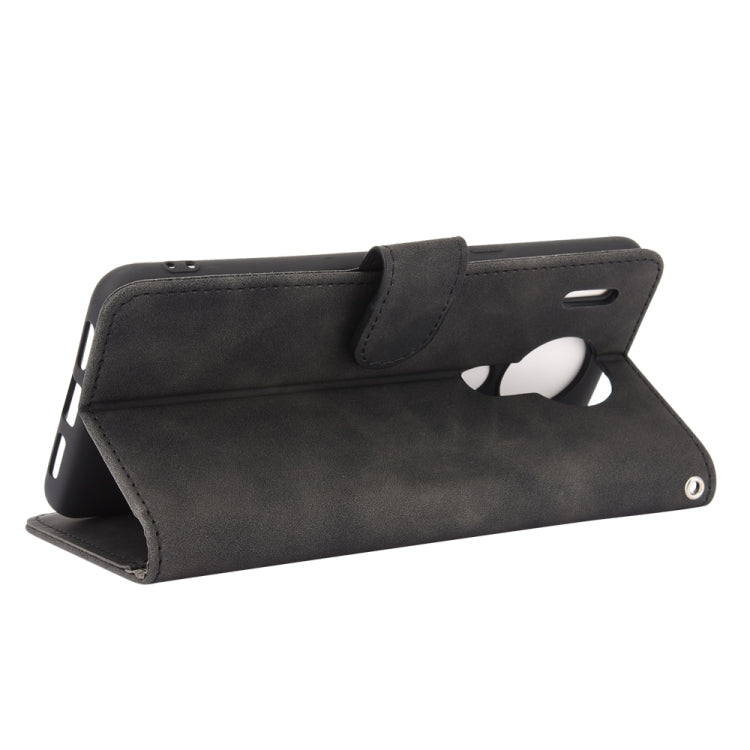 For Blackview A80 Solid Color Skin Feel Magnetic Buckle Horizontal Flip Calf Texture PU Leather Case with Holder & Card Slots & Wallet(Black)