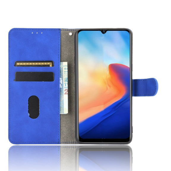 For Blackview A80 Solid Color Skin Feel Magnetic Buckle Horizontal Flip Calf Texture PU Leather Case with Holder & Card Slots & Wallet(Blue)