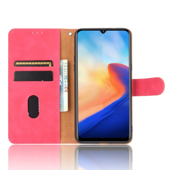 For Blackview A80 Solid Color Skin Feel Magnetic Buckle Horizontal Flip Calf Texture PU Leather Case with Holder & Card Slots & Wallet(Rose Red)