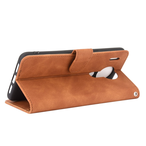 For Blackview A80 Solid Color Skin Feel Magnetic Buckle Horizontal Flip Calf Texture PU Leather Case with Holder & Card Slots & Wallet(Brown)