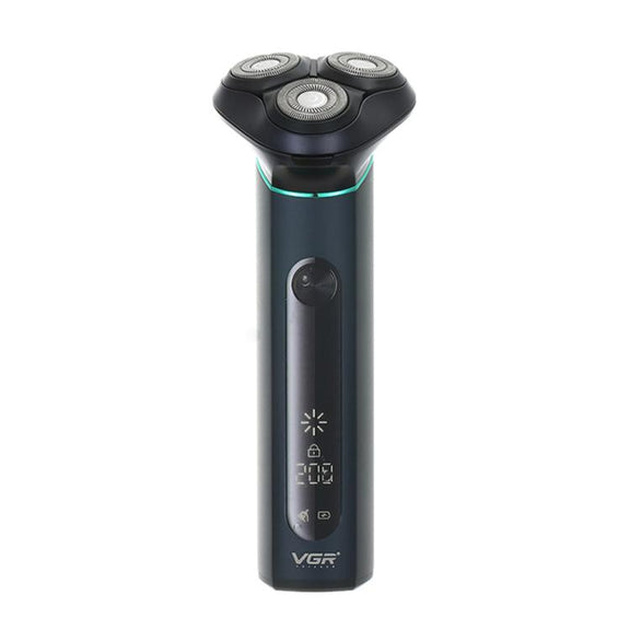 VGR V-310 Digital Display Three-blade IPX7 Electric Shaver(Black)