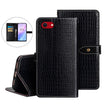 For iPhone 16e idewei Crocodile Texture Leather Phone Case(Black) - free shipping - PMc TechLife - Order now!