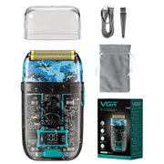 VGR V-352 Double Cutter Head Portable Electric Foil Shaver(Transparent Black)