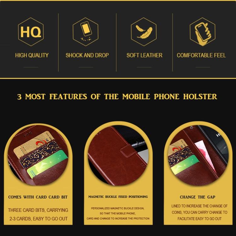 For iPhone 16e idewei Crazy Horse Texture Leather Phone Case(Red)