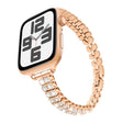 For Apple Watch 46mm / 49mm / 45mm / 44mm Slim Train Section Diamond Metal Watch Band(Rose Gold) - free shipping - PMc TechLife - Order now!