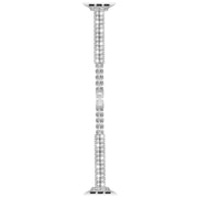 For Apple Watch 42mm / 41mm / 40mm / 38mm Slim Train Section Diamond Metal Watch Band(Silver)