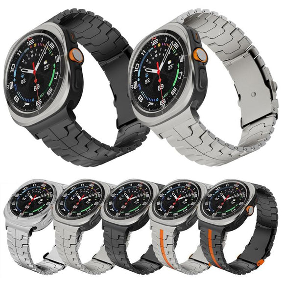 For Samsung Galaxy Watch Ultra 47mm Split Safety Buckle Titanium Alloy Watch Band(Silver)