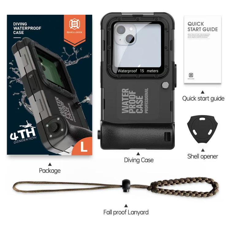 RedPepper 4th Generation Diving Protective Case for iPhone, Water-resistant depth: 15m(Black)