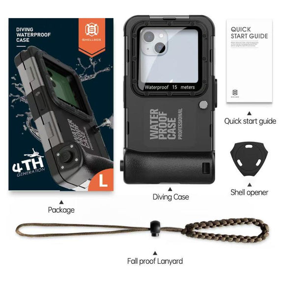 RedPepper 4th Generation Diving Protective Case for iPhone, Water-resistant depth: 15m(Black)