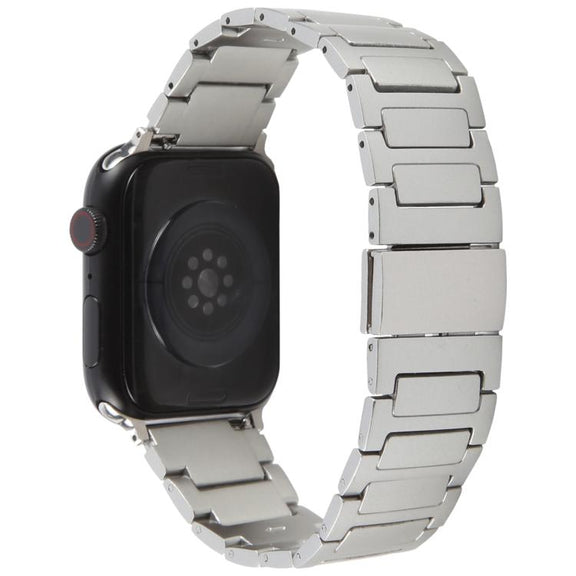 For Apple Watch 42mm / 41mm / 40mm / 38mm I-Shaped Folding Magnetic Buckle Metal Watch Band(Silver)