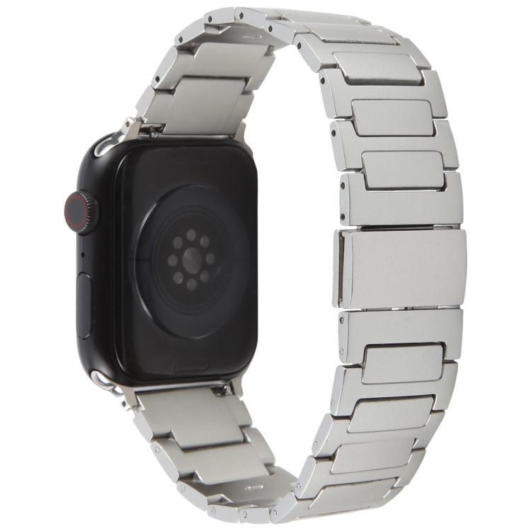 For Apple Watch 42mm / 41mm / 40mm / 38mm I-Shaped Folding Magnetic Buckle Metal Watch Band(Silver)