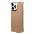 For iPhone 14 Pro Max Denior A20 Genuine Leather Litchi Texture MagSafe Frameless Phone Case(Khaki) - free shipping - PMc TechLife - Order now!