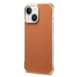 For iPhone 15 Denior A20 Genuine Leather Litchi Texture MagSafe Frameless Phone Case(Brown) - free shipping - PMc TechLife - Order now!
