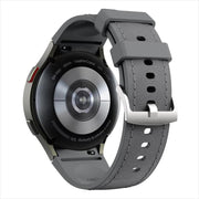For Samsung Galaxy Watch 7 / 6 / 5 / 4 Silver Pin Buckle Leather Silicone Watch Band(Dark Grey)