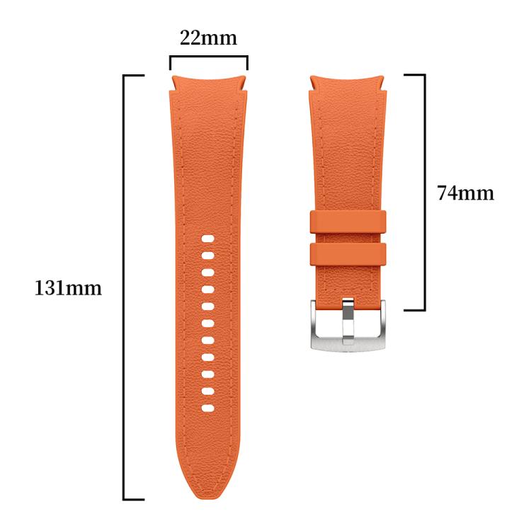 For Samsung Galaxy Watch 7 / 6 / 5 / 4 Silver Pin Buckle Leather Silicone Watch Band(Starlight)