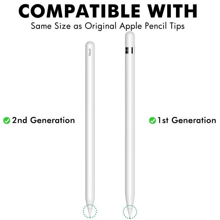 C04L 4pcs / Set 1.95mm Capacitive Stylus Replacement Nibs for Apple Pencil 2 / 1(White)